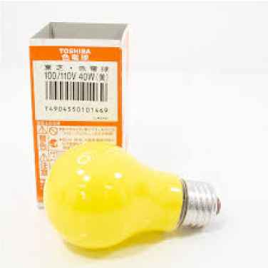 【在庫限り品】色電球　黄　40W　メーカー:東芝　型式:100/110V40W